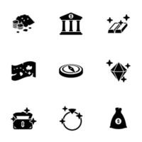 Set of simple icons on a theme Treasure, vector, design, collection, flat, sign, symbol,element, object, illustration, isolated. White background vector