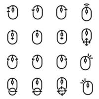 Set of simple icons on a theme Computer mouse, control, gestures , vector, set. White background vector