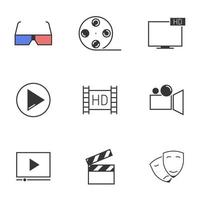 película de icono de vector simple