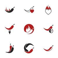 Icons for theme Chili pepper vector