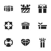 Icons for theme gift, vector, icon, set. White background vector