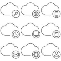 ilustración vectorial sobre la tecnología de la nube temática vector