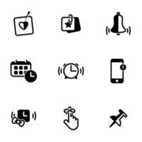 Set of simple icons on a theme Reminder, notice, attention, vector, set. White background vector