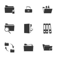 Folder icons set on a white background vector