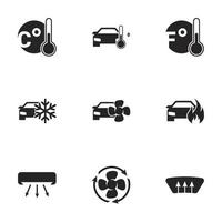 Icons for theme air conditioning. White background vector