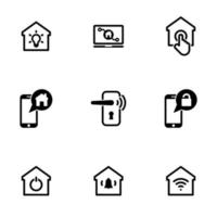 Set of simple icons on a theme Smart House, vector, design, collection, flat, sign, symbol,element, object, illustration, isolated. White background vector