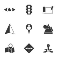 Maps, location and navigation icons. White background vector