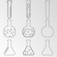 Vector illustration on the theme flask, chemistry