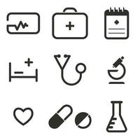 Vector illustration on the theme medical icons