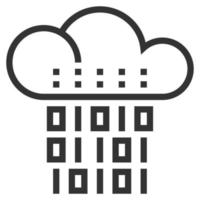 CLOUD ANALYSIS LINE ICON VECTOR