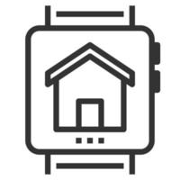 vector de icono de línea de reloj inteligente, logotipo