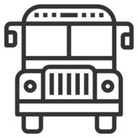 icono de línea de autobús escolar vector