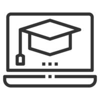icono de línea de educación en línea vector