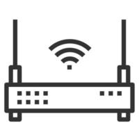 vector de icono de línea de enrutador wifi, logotipo