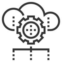 CLOUD PROCESSING LINE ICON VECTOR