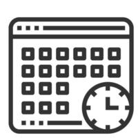 icono de línea de horario vector