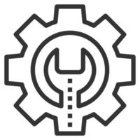 vector de logotipo de icono de línea de engranaje
