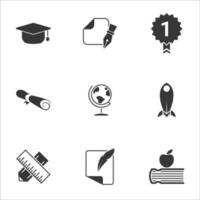 Icons for theme Education, study. White background vector