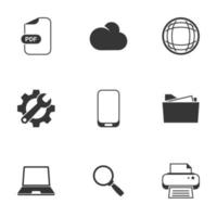 Icons for theme Technology. White background
