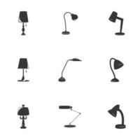 Vector illustration on a theme Lighting and table lamps. White background