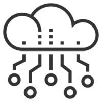 vector de icono de línea de tecnología de nube