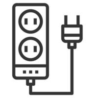 POWER STRIP LINE ICON VECTOR , LOGO