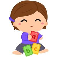 Babies and their Toys Clipart Vector