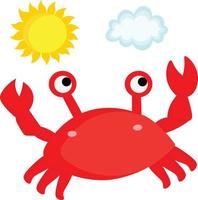 Crab on a sunny day clipart vector