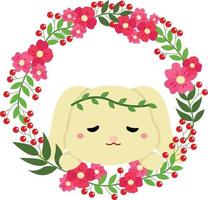 hermosa corona de flores lindo vector clipart