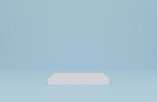 Background vector 3d blue rendering with podium and minimal cloud scene, minimal product display background 3d rendered geometric shape sky cloud blue pastel. Stage 3d render in cloud product platform photo