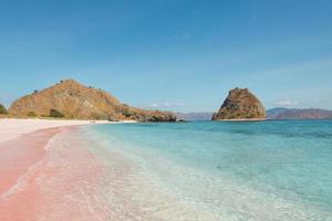 Beautiful view of pink beach at Labuan Bajo Indonesia photo