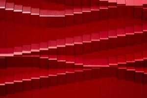 Sunlight and shadow on abstract and geometric stripes pattern of modern red wall background photo