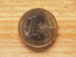1 Euro coin common side, currency of Europe photo