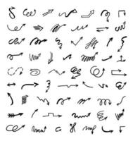 Vector set of hand-drawn arrows, elements for presentation