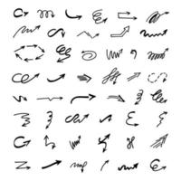 Vector set of hand-drawn arrows, elements for presentation