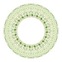 Vector frame of flowers, abstract background, mandala. Spring leaf and flower illustration