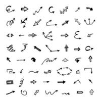 Vector set of hand-drawn arrows, elements for presentation