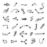 Vector set of hand-drawn arrows, elements for presentation