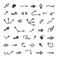 Vector set of hand-drawn arrows, elements for presentation