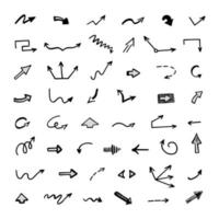 Vector set of hand-drawn arrows, elements for presentation