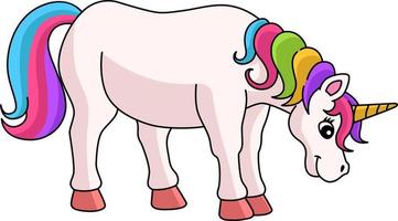 Unicorn Cartoon Colored Clipart Illustration vector