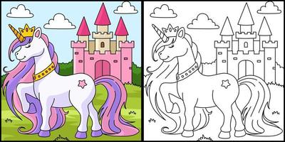 Unicorn Princess Coloring Page Colored