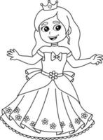 Princess In front of the Castle Coloring Isolated vector