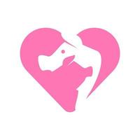 Pig love icon design vector