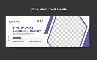 Creative Business Strategy social media cover banner template or website header web banner vector