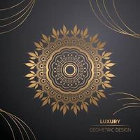 Golden color Mandala Vintage decorative elements. Oriental pattern, vector illustration