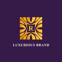 Luxurious brand logo in gradient gold colour vector