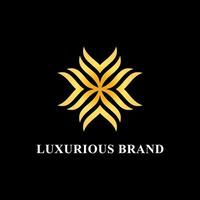 logotipo de marca de lujo en color dorado degradado vector
