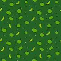 Seamless pattern with green apples. fruit pattern Green apple on green background. food seamless pattern. vector illustration