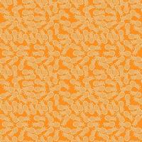 Seamless pineapple pattern. Doodle vector with pineapple icons on orange background. Vintage pineapple pattern, sweet elements background for your project, menu, cafe shop.